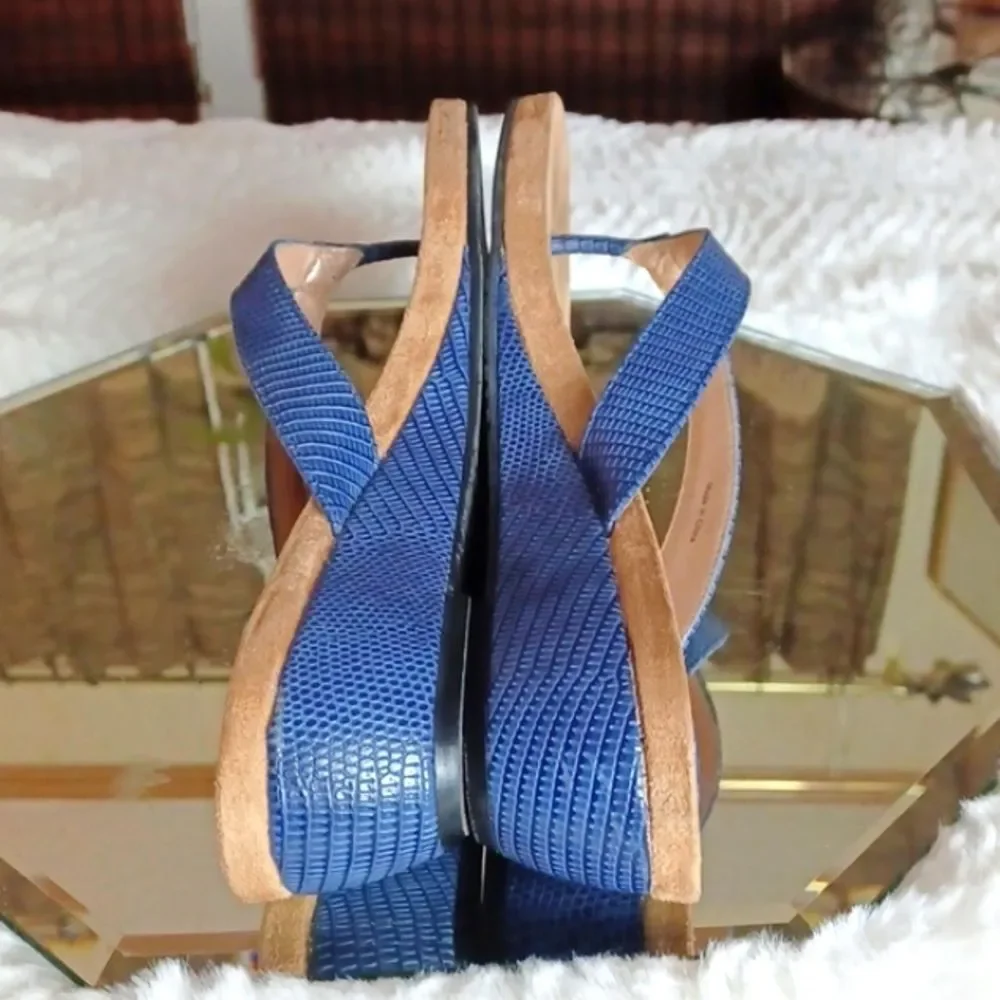 Style & Company Womans Blue & Tan Suede‎ Wedges 11M